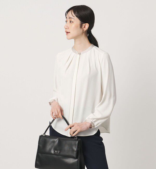 UNITED ARROWS「バイカラー パイピング ブラウス ‐ウォッシャブル‐」|シャツ・ブラウス|