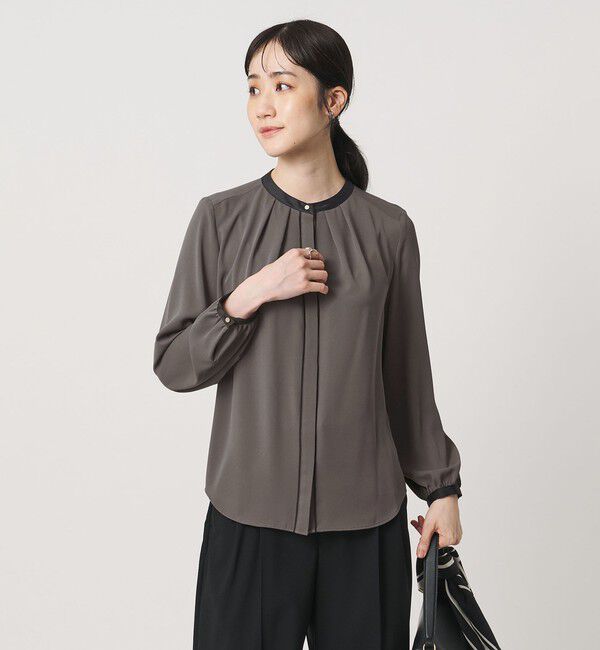 UNITED ARROWS「バイカラー パイピング ブラウス ‐ウォッシャブル‐」|シャツ・ブラウス|