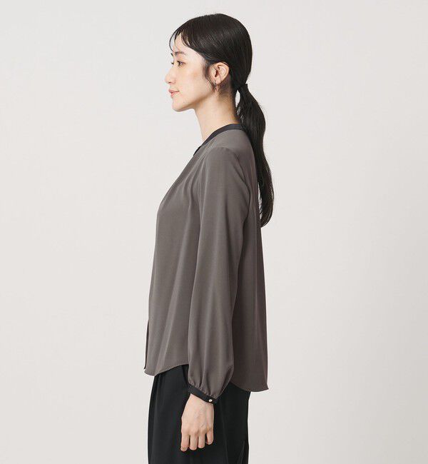 UNITED ARROWS「バイカラー パイピング ブラウス ‐ウォッシャブル‐」|シャツ・ブラウス|