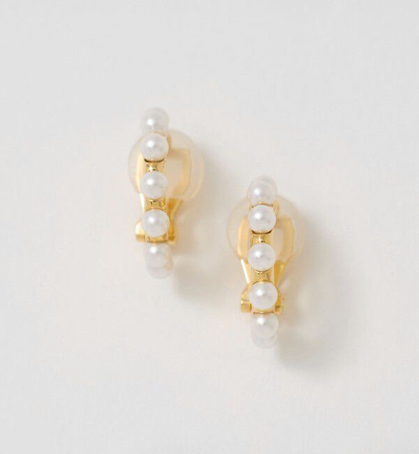 UNITED ARROWS「イミテーションパール フープイヤリング」|イヤリング|GOLD