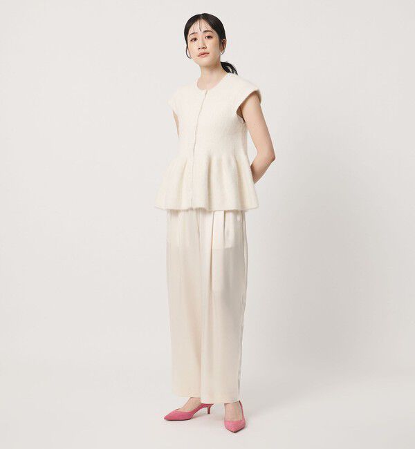UNITED ARROWS「サテン ギャザー テーパード ワイドパンツ」|その他|