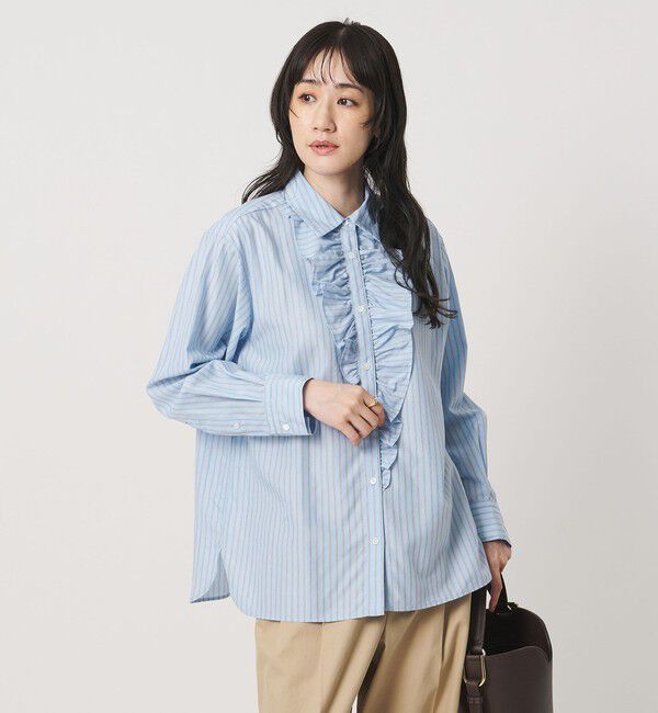 UNITED ARROWS「アシンメトリー フリル レギュラーシャツ」|シャツ・ブラウス|