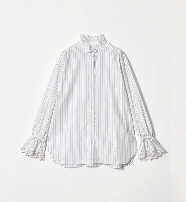 UNITED ARROWS「エンブロイダリー スタンドフリル シャツ」|シャツ・ブラウス|