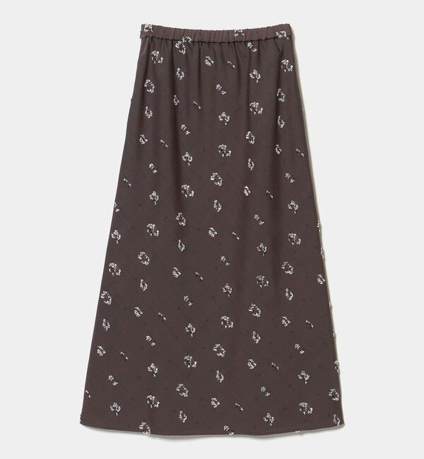 UNITED ARROWS「サテン フラワー ジャガード スカート ‐ウォッシャブル‐」|フレア|