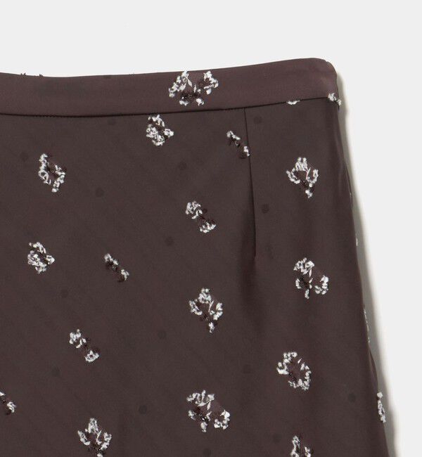 UNITED ARROWS「サテン フラワー ジャガード スカート ‐ウォッシャブル‐」|フレア|