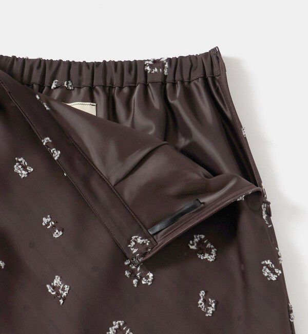UNITED ARROWS「サテン フラワー ジャガード スカート ‐ウォッシャブル‐」|フレア|