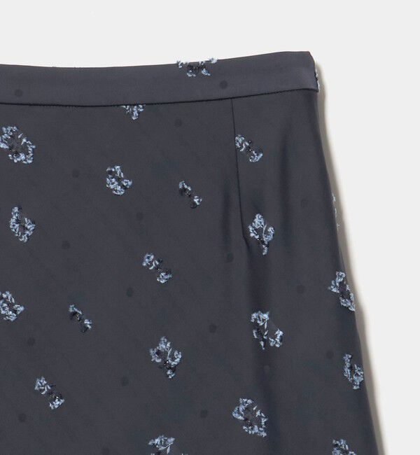 UNITED ARROWS「サテン フラワー ジャガード スカート ‐ウォッシャブル‐」|フレア|