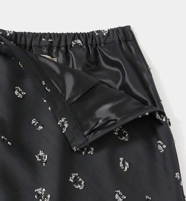 UNITED ARROWS「サテン フラワー ジャガード スカート ‐ウォッシャブル‐」|フレア|