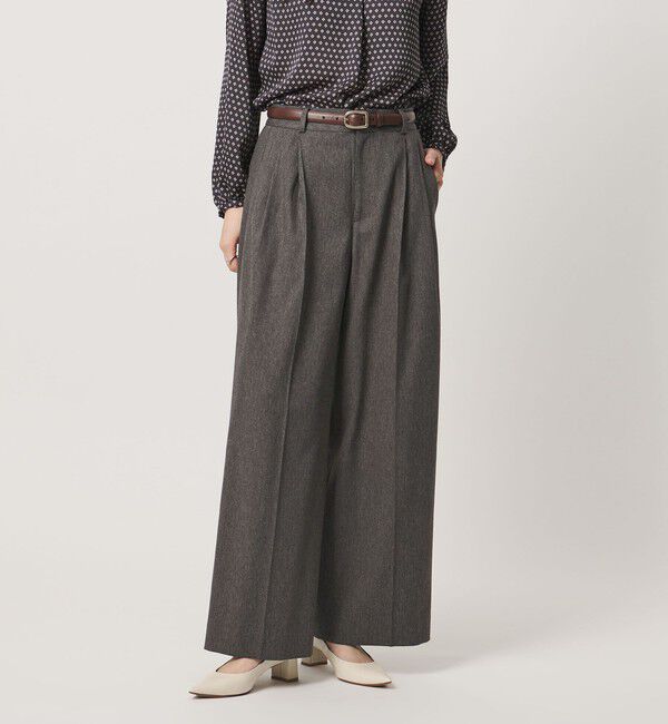 UNITED ARROWS「MANTECO 2タック ワイドパンツ」|スラックス|