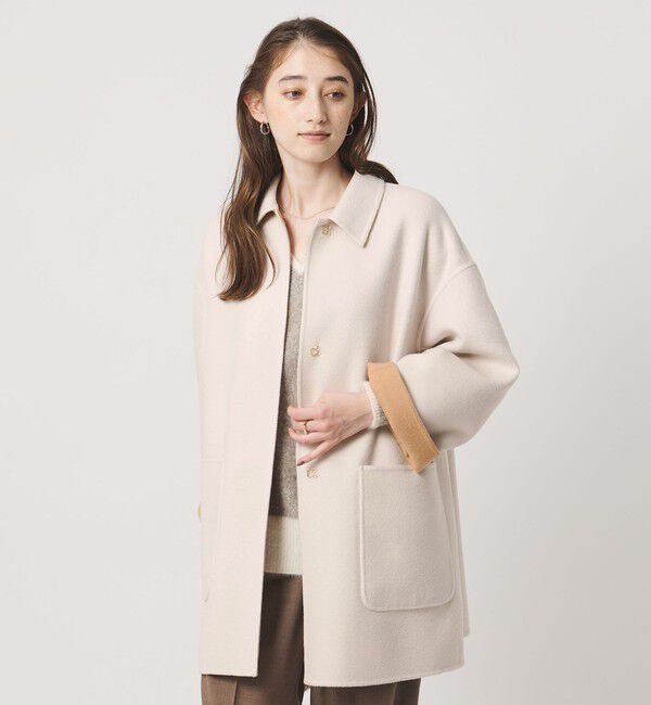UNITED ARROWS「バイカラー リバー ステンカラー コート」|ステンカラーコート|