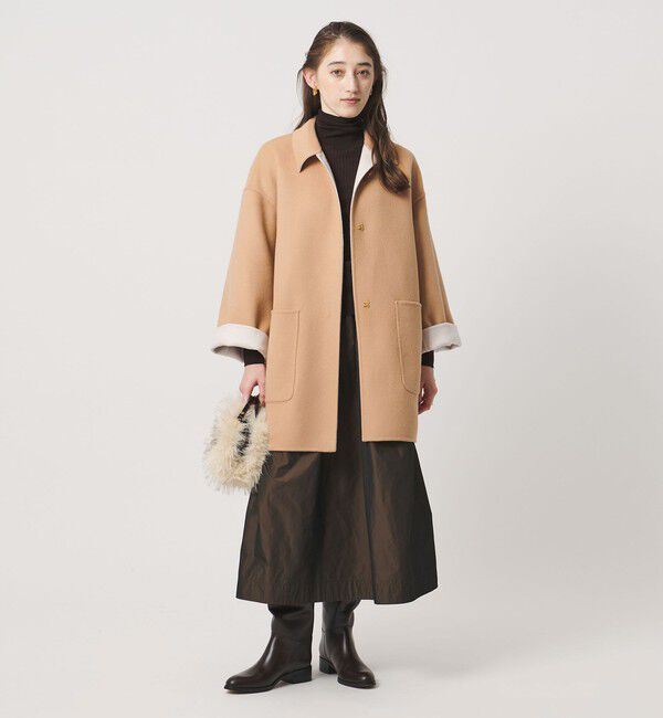UNITED ARROWS「バイカラー リバー ステンカラー コート」|ステンカラーコート|