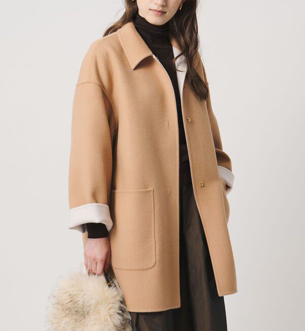 UNITED ARROWS「バイカラー リバー ステンカラー コート」|ステンカラーコート|