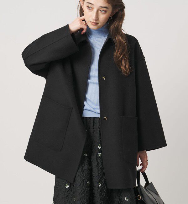 UNITED ARROWS「バイカラー リバー ステンカラー コート」|ステンカラーコート|