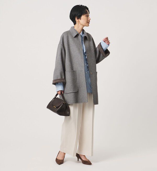 UNITED ARROWS「バイカラー リバー ステンカラー コート」|ステンカラーコート|