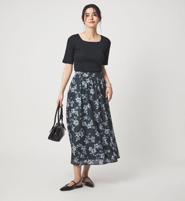 UNITED ARROWS green label relaxing「ブライトリブ スクエアネック 5分袖 プルオーバー カットソー」|Tシャツ・カットソー|
