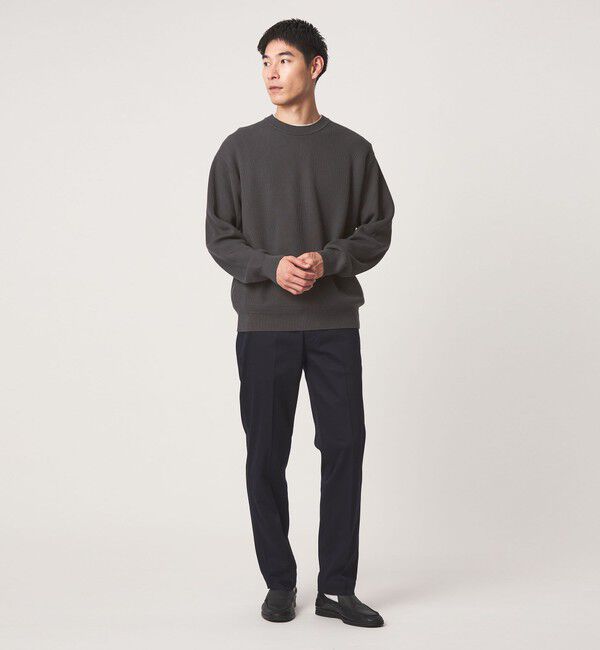 UNITED ARROWS green label relaxing「コンパクト コットン アゼ クルーネック ニット」|ニット・セーター|