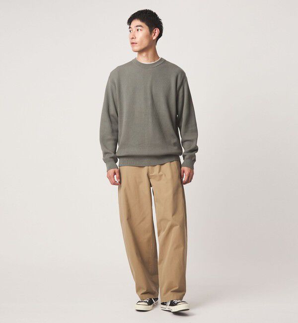 UNITED ARROWS green label relaxing「コンパクト コットン アゼ クルーネック ニット」|ニット・セーター|