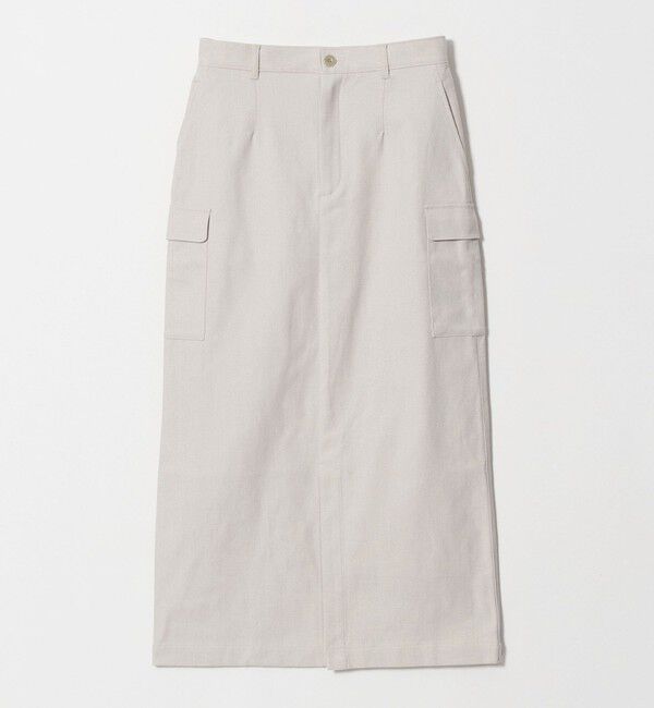 UNITED ARROWS green label relaxing「メランジ カルゼ スカート」|台形|
