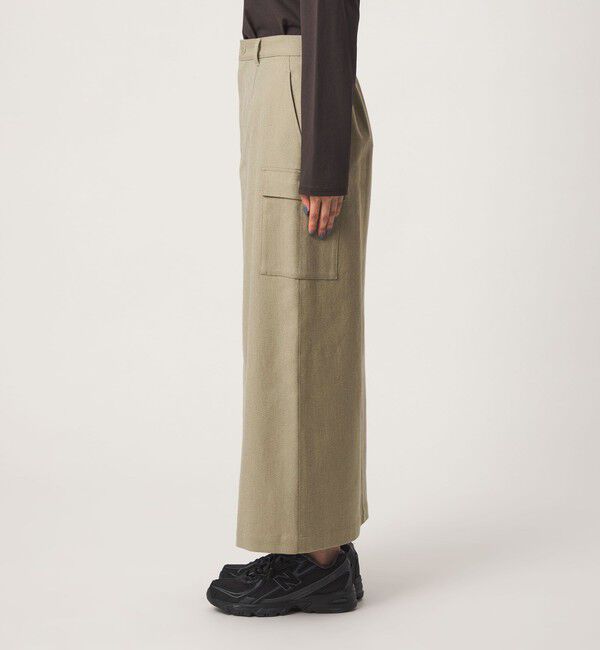 UNITED ARROWS green label relaxing「メランジ カルゼ スカート」|台形|