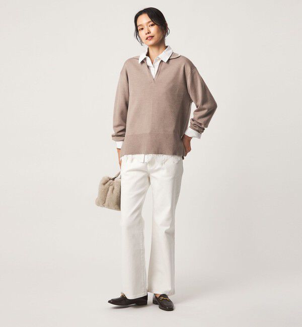 UNITED ARROWS green label relaxing「［size SHORTあり］ウール スムース スキッパー プルオーバー ウォッシャブル」|ニット・セーター|