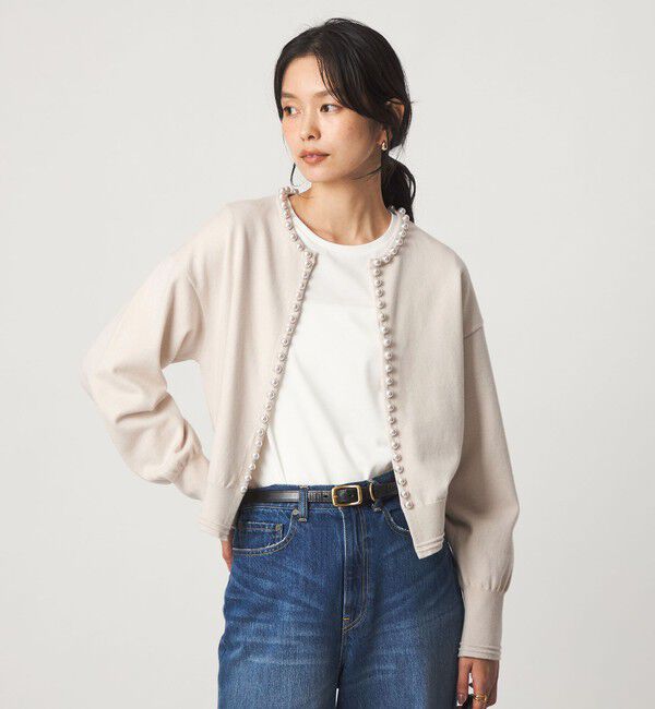 UNITED ARROWS green label relaxing「フェイクパール ボタン カーディガン ウォッシャブル」|カーディガン|