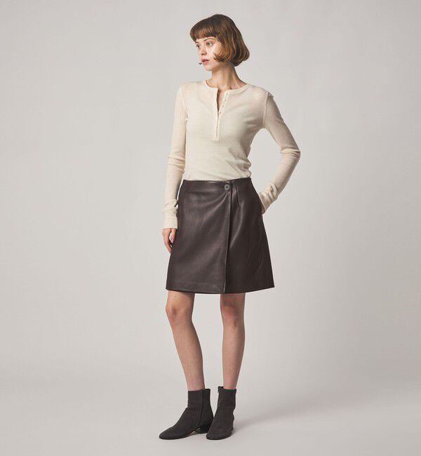 STEVEN ALAN「＜Steven Alan＞レザー ラップ ミニスカート」|スカート|
