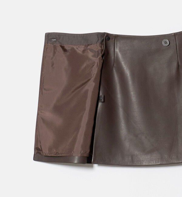 STEVEN ALAN「＜Steven Alan＞レザー ラップ ミニスカート」|スカート|