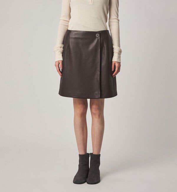 STEVEN ALAN「＜Steven Alan＞レザー ラップ ミニスカート」|スカート|