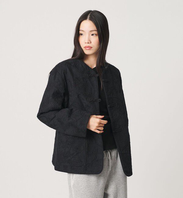 BEAUTY&YOUTH UNITED ARROWS「ジャガード ペイズリー エンブロイダリー ジャケット」|テーラードジャケット|BLACK