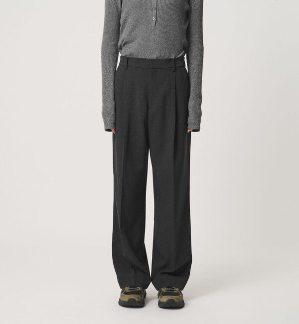 BEAUTY&YOUTH UNITED ARROWS「ポリエステルブレンド メランジ バックゴム ストレートパンツ 防シワ ウォッシャブル」|スラックス|