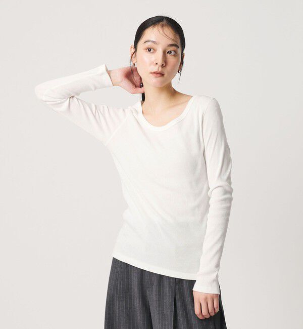 BEAUTY&YOUTH UNITED ARROWS「コットンリブ クルーネック ロングスリーブ」|Tシャツ・カットソー|