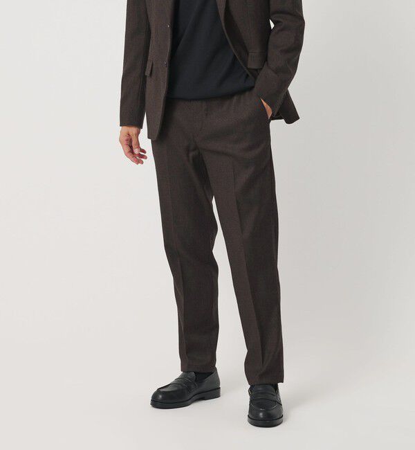 BEAUTY&YOUTH UNITED ARROWS「ストレッチ サキソニー ノープリーツ テーパードパンツ NO.2 セットアップ対応」|チノ|