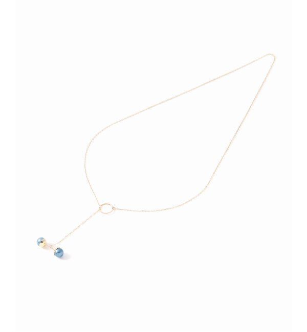 Lilas by Spick&Span「インディゴパール6mmバーモチーフYネックレス K10」|ネックレス|