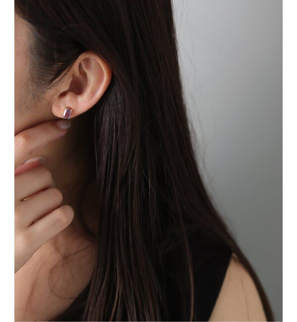 Lilas by Spick&Span「ライトアメジストスタッドピアス K10（両耳）」|ピアス|