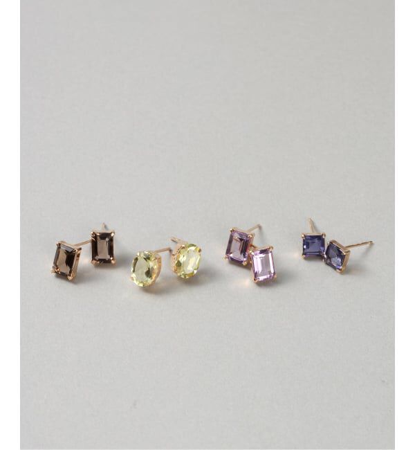 Lilas by Spick&Span「ライトアメジストスタッドピアス K10（両耳）」|ピアス|