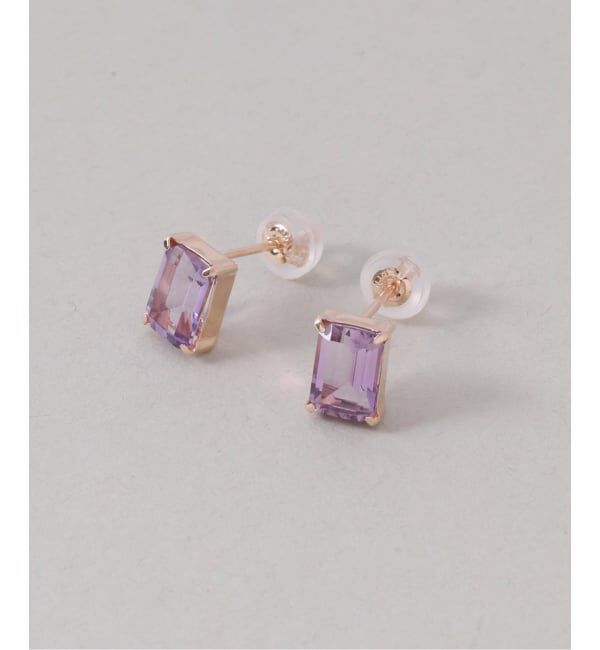 Lilas by Spick&Span「ライトアメジストスタッドピアス K10（両耳）」|ピアス|