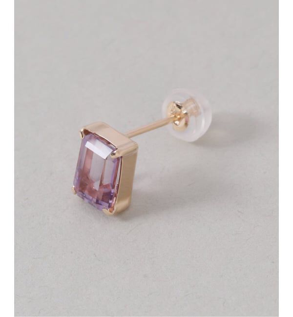 Lilas by Spick&Span「ライトアメジストスタッドピアス K10（両耳）」|ピアス|