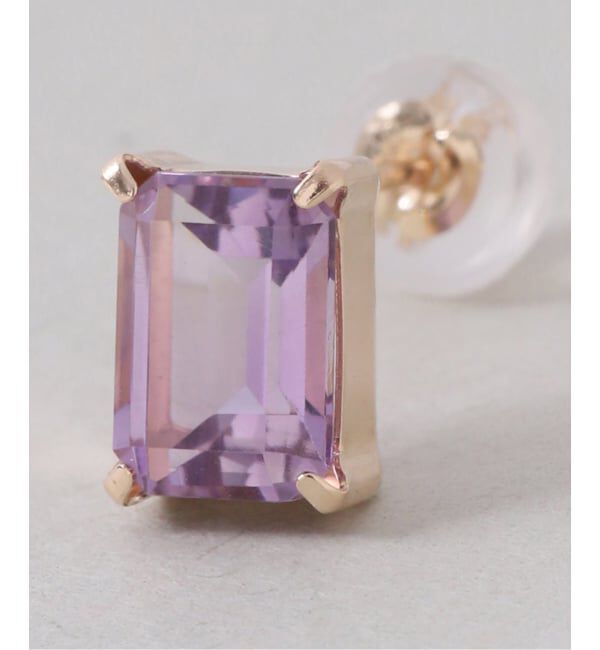 Lilas by Spick&Span「ライトアメジストスタッドピアス K10（両耳）」|ピアス|
