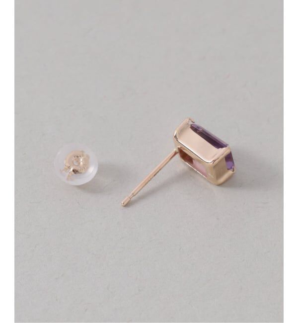 Lilas by Spick&Span「ライトアメジストスタッドピアス K10（両耳）」|ピアス|