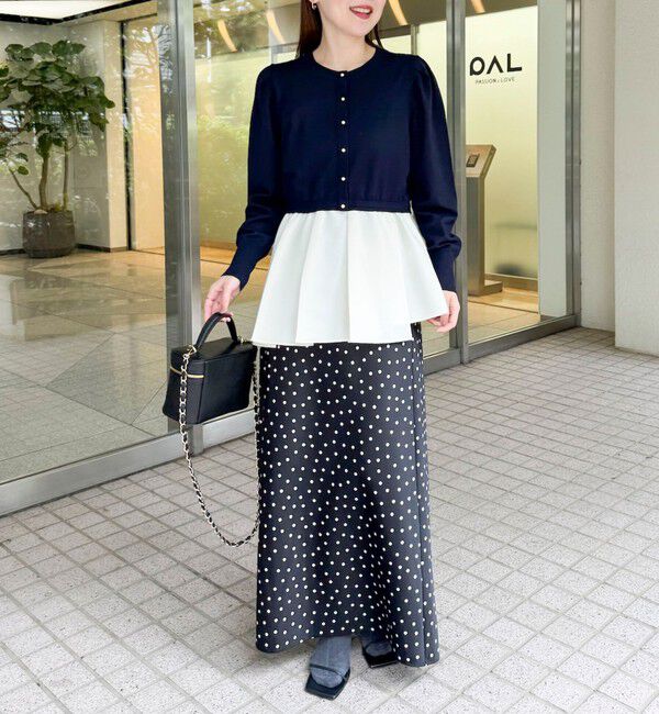 NOLLEY'S sophi「《手洗い可能》布帛ペプラムパール釦プルオーバー」|ニット・セーター|