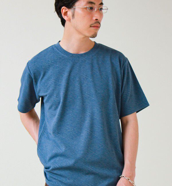 GLOSTER「【無地見えで差がつく】斜めフクレジャガードTシャツ」|Tシャツ・カットソー|