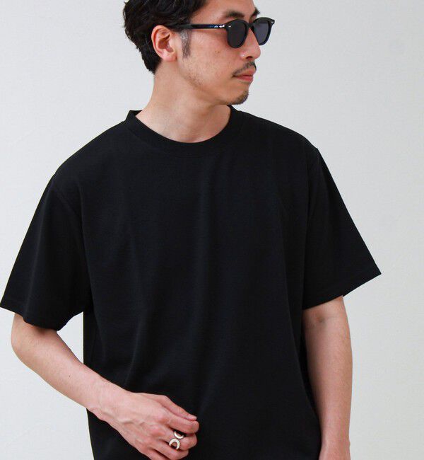GLOSTER「【無地見えで差がつく】斜めフクレジャガードTシャツ」|Tシャツ・カットソー|