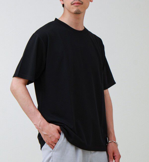 GLOSTER「【無地見えで差がつく】斜めフクレジャガードTシャツ」|Tシャツ・カットソー|