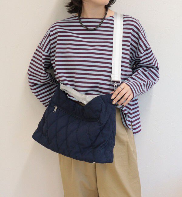 fredy emue「《A4サイズ対応/大容量/軽量》テープハンドル撥水ナイロンキルトバッグ」|ショルダー・メッセンジャー|