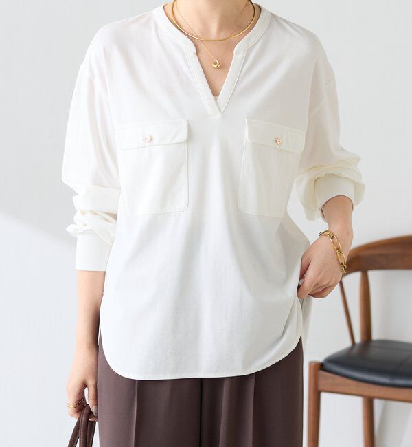  「【SNS140万回再生】スキッパーダブルポケットカットソー」|Tシャツ・カットソー|