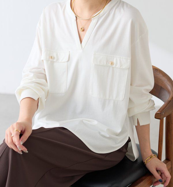  「【SNS140万回再生】スキッパーダブルポケットカットソー」|Tシャツ・カットソー|