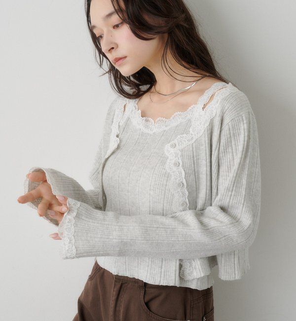  「レースニットアンサンブル」|Tシャツ・カットソー|