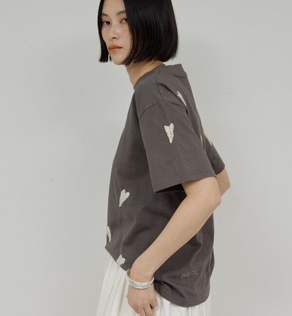  「【Dhritie】リーフ刺繍Tee」|Tシャツ・カットソー|