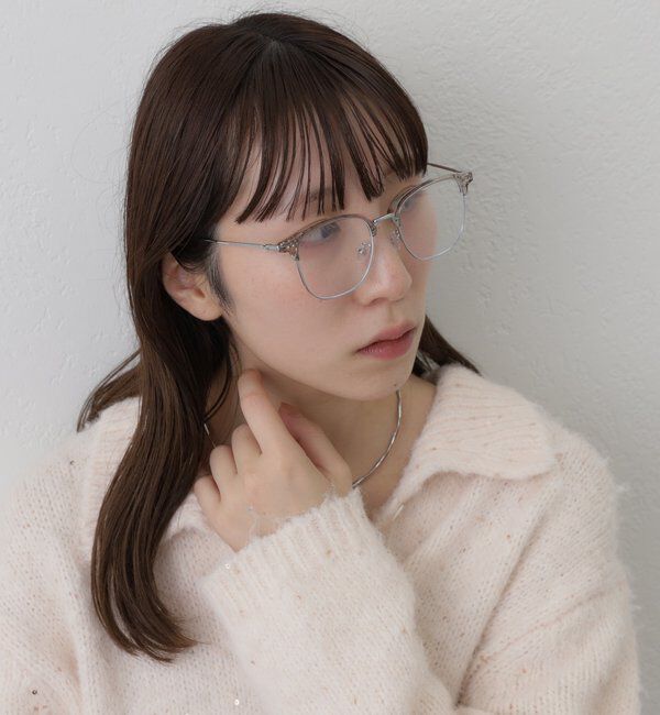  「クリアハーフリムメガネ」|サングラス|