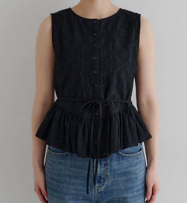 「【再入荷】レースペプラムフリルタンク」|シャツ・ブラウス|